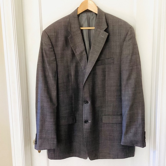 Chaps Men's Sport Coat Gray 100% Wool Size 48 Long Blazer Jacket Office Career - Picture 15 of 15